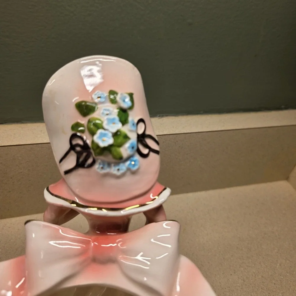 Ceramic Victorian Lady Figurine Planter 8.5